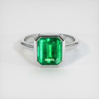 2.96 Ct. Emerald Ring, 18K White Gold 1