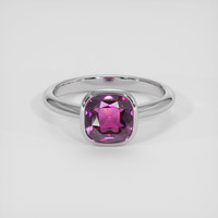 3.39 Ct. Reddish Purple Rhodolite Garnet Ring, 18K White Gold 1