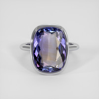 7.44 Ct. Violet Tanzanite Ring, 18K White Gold 1
