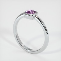 0.67 Ct. Sapphire Ring, 18K White Gold 2