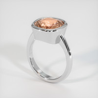 5.19 Ct. Padparadscha Sapphire Ring, 18K White Gold 2