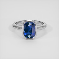 2.78 Ct. Blue Sapphire Ring, 18K White Gold 1