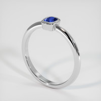 0.54 Ct. Blue Sapphire Ring, 18K White Gold 2