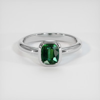 1.37 Ct. Green Sapphire Ring, 18K White Gold 1