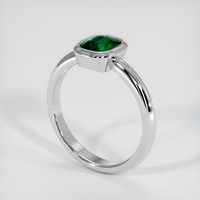 1.37 Ct. Green Sapphire Ring, 18K White Gold 2