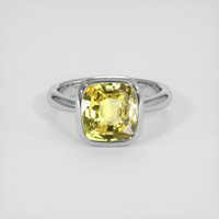 4.03 Ct. Yellow Sapphire Ring, 18K White Gold 1
