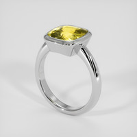 4.03 Ct. Yellow Sapphire Ring, 18K White Gold 2