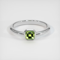 0.42 Ct. Green Sapphire Ring, 18K White Gold 1