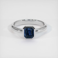 2.02 Ct. Blue Sapphire Ring, 18K White Gold 1