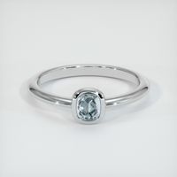 0.55 Ct. Greyish Blue Sapphire Ring, 18K White Gold 1