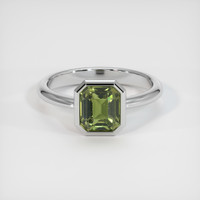 1.91 Ct. Green Sapphire Ring, 18K White Gold 1