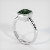 3.66 Ct. Green Sapphire Ring, 18K White Gold 2