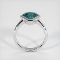 2.67 Ct. Greenish Blue Sapphire Ring, 18K White Gold 3