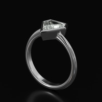 2.11 Ct. White Sapphire Ring, 18K White Gold 2