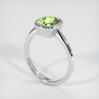 2.03 Ct. Yellowish Green Sapphire Ring, 18K White Gold 2