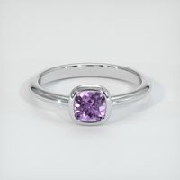 0.83 Ct. Sapphire Ring, 18K White Gold 1