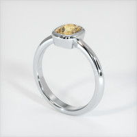 1.45 Ct. Orangish Yellow Sapphire Ring, 18K White Gold 2