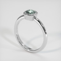 1.07 Ct. Green Sapphire Ring, 18K White Gold 2