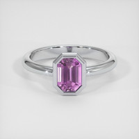 0.69 Ct. Purplish Pink Sapphire Ring, 18K White Gold 1