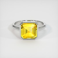 4.06 Ct. Yellow Sapphire Ring, 18K White Gold 1