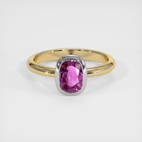 1.00 Ct. Sapphire Ring, 14K White & Yellow 1