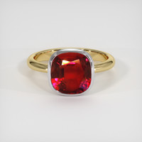 4.01 Ct. Ruby Ring, 14K White & Yellow 1