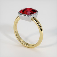 4.01 Ct. Ruby Ring, 14K White & Yellow 2