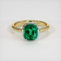 1.90 Ct. Emerald Ring, 18K White & Yellow 1