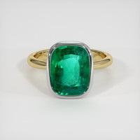 4.49 Ct. Emerald Ring, 18K White & Yellow 1