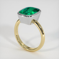 4.49 Ct. Emerald Ring, 18K White & Yellow 2