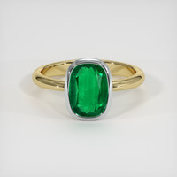 1.84 Ct. Emerald Ring, 18K White & Yellow 1