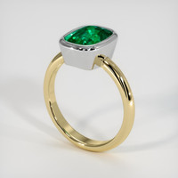 2.28 Ct. Emerald Ring, 18K White & Yellow 2