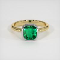 2.04 Ct. Emerald Ring, 18K White & Yellow 1