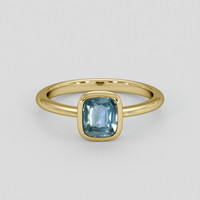 1.12 Ct. Greenish Blue Sapphire Ring, 10K Yellow Gold 1