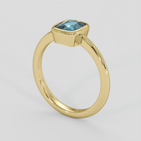 1.12 Ct. Greenish Blue Sapphire Ring, 10K Yellow Gold 2