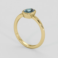 0.83 Ct. Bluish Green Sapphire Ring, 10K Yellow Gold 2