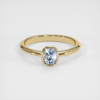 0.94 Ct. Greyish Blue Sapphire Ring, 10K Yellow Gold 1
