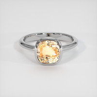 4.56 Ct. Peach Sapphire Ring, 14K Yellow Gold 1