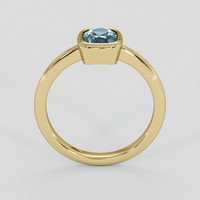 1.12 Ct. Greenish Blue Sapphire Ring, 14K Yellow Gold 3