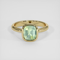 2.64 Ct. Yellowish Green Sapphire Ring, 14K Yellow Gold 1