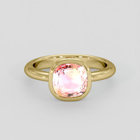 2.01 Ct. Padparadscha Sapphire Ring, 14K Yellow Gold 1
