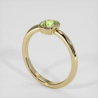 0.75 Ct. Greenish Yellow Sapphire Ring, 14K Yellow Gold 2