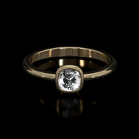 0.51 Ct. White Sapphire Ring, 14K Yellow Gold 1