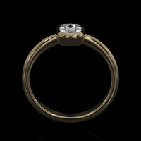 0.51 Ct. White Sapphire Ring, 14K Yellow Gold 3