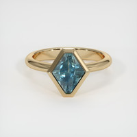 2.40 Ct. Bluish Green Sapphire Ring, 14K Yellow Gold 1