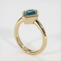 2.40 Ct. Bluish Green Sapphire Ring, 14K Yellow Gold 2