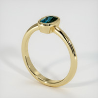 0.76 Ct. Greenish Blue Sapphire Ring, 14K Yellow Gold 2