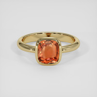 1.62 Ct. Padparadscha Sapphire Ring, 14K Yellow Gold 1