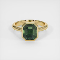 3.66 Ct. Green Sapphire Ring, 14K Yellow Gold 1