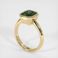 3.66 Ct. Green Sapphire Ring, 14K Yellow Gold 2